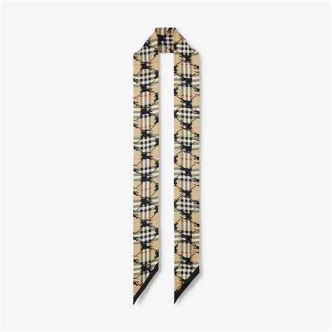 burberry baythrope beige silk|Skinny Check Silk Scarf in Archive beige .